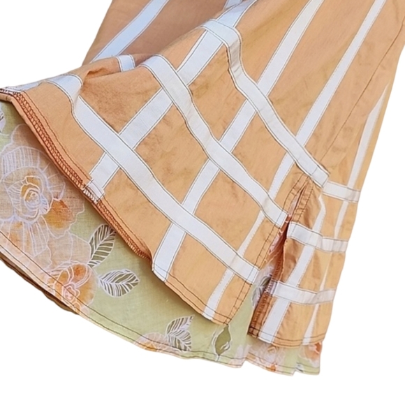 Neesh by DAR Anthro Skirt L Cottagecore Grosgrain Ribbon Layered Midi Tangerine - Picture 3 of 11